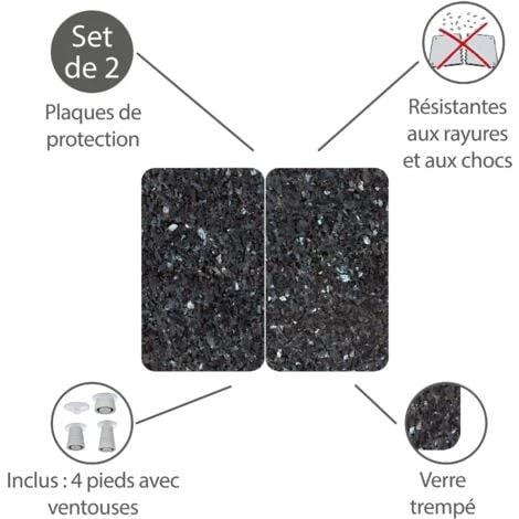 WENKO Protection Plaque De Cuisson, Couvre Plaque De Cuisson En Verre Marbre Bleu, Lot De 2, 30 X 52 Cm 3 WENKO Protection Plaque De Cuisson, Couvre Plaque De Cuisson En Verre Marbre Bleu, Lot De 2, 30 X 52 Cm – Image 3