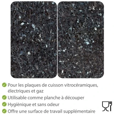 WENKO Protection Plaque De Cuisson, Couvre Plaque De Cuisson En Verre Marbre Bleu, Lot De 2, 30 X 52 Cm 4 WENKO Protection Plaque De Cuisson, Couvre Plaque De Cuisson En Verre Marbre Bleu, Lot De 2, 30 X 52 Cm – Image 4
