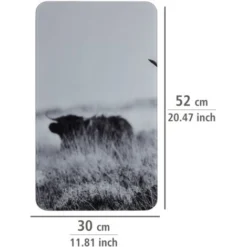 WENKO Protection Plaque De Cuisson Yak, Couvre Plaque De Cuisson En Verre, Lot De 2, Verre Trempé, 30x52 Cm, Gris -Promos Gout Cuisine Boutique 35014632 5