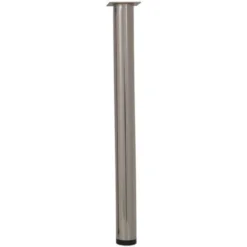 HETTICH Pied De Table Cylindrique Réglable Acier Brossé Gris, De 70 à 73 Cm