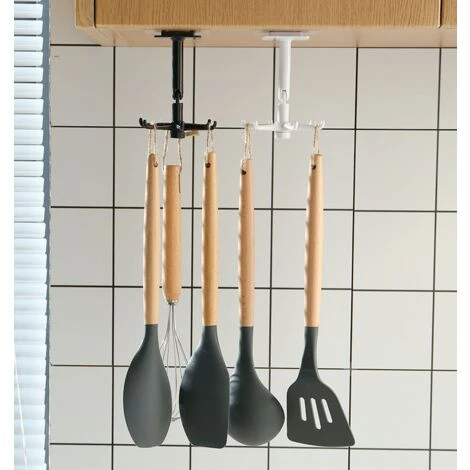 Betterlife Crochet Sans Poinçon Crochet Créatif Cuisine Rack Rotatif Rangement Mural Et Crochet De Finition 2 Noir 4 Betterlife Crochet Sans Poinçon Crochet Créatif Cuisine Rack Rotatif Rangement Mural Et Crochet De Finition 2 Noir – Image 4