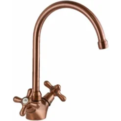 Robinet De Cuisine De Couleur Cuivre Antique Avec Double Poignée Maniglia Gattoni 5692/RER0 Cuivre Ancien