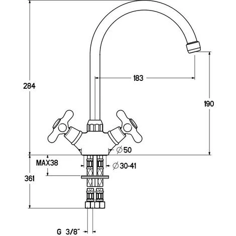 Robinet De Cuisine De Couleur Cuivre Antique Avec Double Poignée Maniglia Gattoni 5692/RER0 Cuivre Ancien 2 Robinet De Cuisine De Couleur Cuivre Antique Avec Double Poignée Maniglia Gattoni 5692/RER0 Cuivre Ancien – Image 2