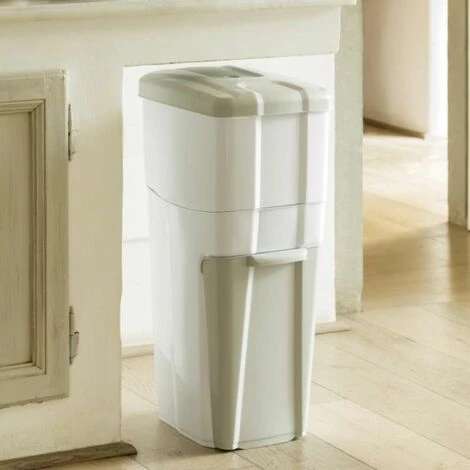 Poubelle Collecte Sélective - 38,5 L - Blanc - Livraison Gratuite 2 Poubelle Collecte Sélective - 38,5 L - Blanc - Livraison Gratuite – Image 2