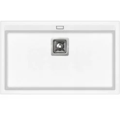 Evier Granit Blanc LIVRAISON GRATUITE - Rectangle Sans égouttoir - DELICIA - MOINSCHERCUISINE