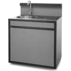 SUPPORT EVIER ACIER FERME NOIR ET GRIS CLAIR