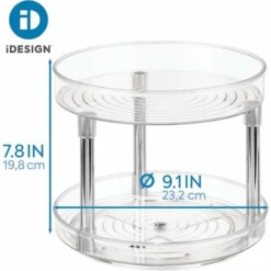 Plateau Tournant Pour Le Placard, Plateau Pivotant En Plastique à 2 étages, Socle Tournant Pour épices Et Ingrédients De Cuisine, Transparent 7 Plateau Tournant Pour Le Placard, Plateau Pivotant En Plastique à 2 étages, Socle Tournant Pour épices Et Ingrédients De Cuisine, Transparent -Promos Gout Cuisine Boutique 37994661 3