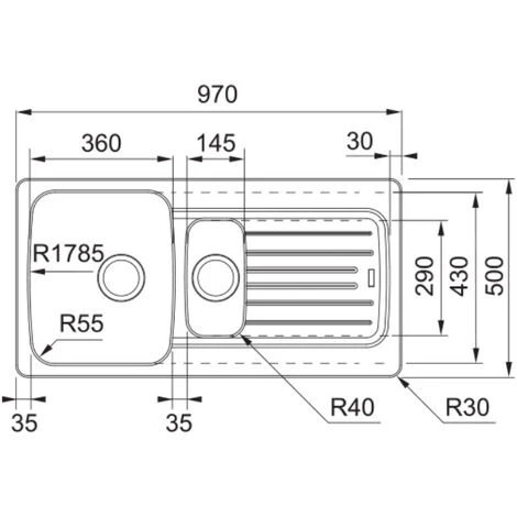 Franke Aveta AVD651 Evier 97x50cm Avec Vide-sauce Et égouttoir Réversible, Fradura, Anthracite (AVD651A) 2 Franke Aveta AVD651 Evier 97x50cm Avec Vide-sauce Et égouttoir Réversible, Fradura, Anthracite (AVD651A) – Image 2