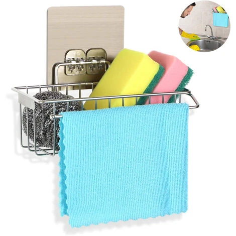 Organisateur D'Évier, 2 En 1 Porte-Éponge Organisateur De Cuisine Pour Évier Caddy Organisateur Support De Torchon Organisateur De Cuisine Rangement Cuisine En Acier Inoxydable 3 Organisateur D'Évier, 2 En 1 Porte-Éponge Organisateur De Cuisine Pour Évier Caddy Organisateur Support De Torchon Organisateur De Cuisine Rangement Cuisine En Acier Inoxydable – Image 3