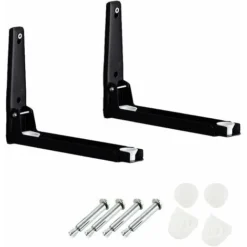 Support Mural Pour Four à Micro-Ondes,Support Micro-Ondes Noir,Grille De Four à Micro-Ondes En Acier Inoxydable,Convient à Tous Les Micro-Ondes,Max. Poids Du Micro-Ondes 50 Kg GrooFoo