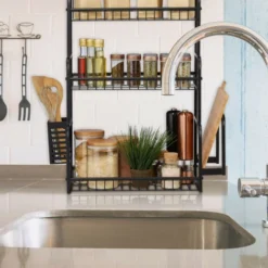 Relaxdays Etagère De Cuisine Plaque De Travail, 3 Niveaux, Support Planchettes Et Couvert, Pour épices, En Métal, Noir 9 Relaxdays Etagère De Cuisine Plaque De Travail, 3 Niveaux, Support Planchettes Et Couvert, Pour épices, En Métal, Noir -Promos Gout Cuisine Boutique 40743830 5