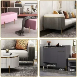 Pieds De Meubles En Métal, Fenihooy Lot De 4 Pieds De Meubles Base Silencieuse Antidérapante Pied De Table Pieds De Meubles Dorés En Métal Pour Table De Canapé,meuble TV Et Autres Meubles(15cm,Dorés) -Promos Gout Cuisine Boutique 43154368 4