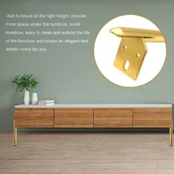 Pieds De Meubles En Métal, Fenihooy Lot De 4 Pieds De Meubles Base Silencieuse Antidérapante Pied De Table Pieds De Meubles Dorés En Métal Pour Table De Canapé,meuble TV Et Autres Meubles(15cm,Dorés) -Promos Gout Cuisine Boutique 43154368 5