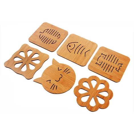 4 Pièces Cuisine Bambou Caboteur Creux En Bois épais Anti-brûlure Bande Dessinée Isolation Pad Table Tapis Antidérapant Pot Tapis Bol Tapis Plateau Tapis 4 4 Pièces Cuisine Bambou Caboteur Creux En Bois épais Anti-brûlure Bande Dessinée Isolation Pad Table Tapis Antidérapant Pot Tapis Bol Tapis Plateau Tapis – Image 4