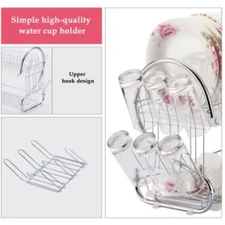 égouttoir à Vaisselle à 2 étages En Metal Avec Porte Couverts,Porte Gobelet,Porte Couteau Plateau D'égouttage Blanc 7 égouttoir à Vaisselle à 2 étages En Metal Avec Porte Couverts,Porte Gobelet,Porte Couteau Plateau D'égouttage Blanc -Promos Gout Cuisine Boutique 44109209 4