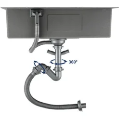 Lonheo Évier Cuisine 1 Bac 68x45x19CM Évier à Encastrer En Acier Inox 304 Avec Distrubuteur De Savon Et Égouttoir Panier, Brossé -Promos Gout Cuisine Boutique 44638589 3