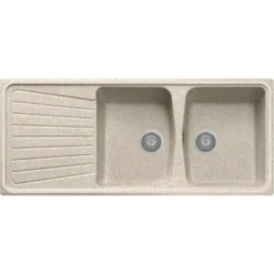 Evier De Cuisine Granit A 2 Bacs Plus Egouttoir PLADOS SP1162  Avoine