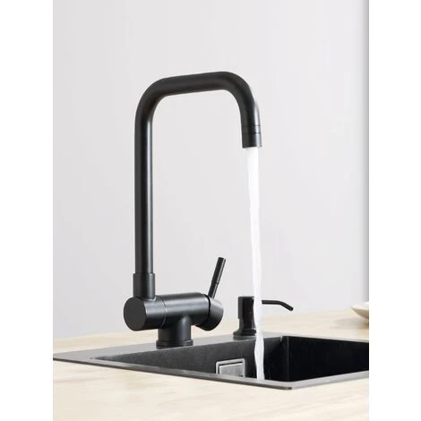 CECIPA Mitigeur Cuisine Rabattable Noir Robinet Cuisine Pliable Avec 2 Jets Aux Choix Mitigeur De Cuisine Sous Fenêtre Avec Bec Orientable 360° Robinetterie Evier Rabattable Devant Fenêtre (Noir) 4 CECIPA Mitigeur Cuisine Rabattable Noir Robinet Cuisine Pliable Avec 2 Jets Aux Choix Mitigeur De Cuisine Sous Fenêtre Avec Bec Orientable 360° Robinetterie Evier Rabattable Devant Fenêtre (Noir) – Image 4