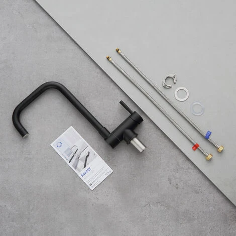 CECIPA Mitigeur Cuisine Rabattable Noir Robinet Cuisine Pliable Avec 2 Jets Aux Choix Mitigeur De Cuisine Sous Fenêtre Avec Bec Orientable 360° Robinetterie Evier Rabattable Devant Fenêtre (Noir) 5 CECIPA Mitigeur Cuisine Rabattable Noir Robinet Cuisine Pliable Avec 2 Jets Aux Choix Mitigeur De Cuisine Sous Fenêtre Avec Bec Orientable 360° Robinetterie Evier Rabattable Devant Fenêtre (Noir) – Image 5