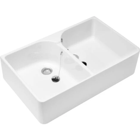 Evier Double Cuve Blanc Villeroy & Boch O Novo 220 X 795 X 550 Mm Avec Trop-plein 1 Evier Double Cuve Blanc Villeroy & Boch O Novo 220 X 795 X 550 Mm Avec Trop-plein