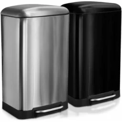 Poubelle Cubo Acier Inoxydable Fermeture Automatique Argent 30 L -Promos Gout Cuisine Boutique 46900618 4