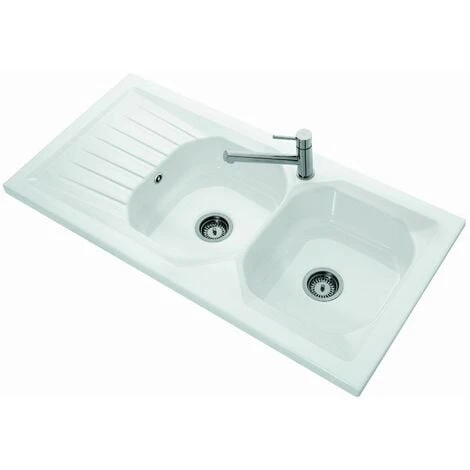Villeroy & Boch Evier 2 Bacs WINDSOR PLUS (120 X 60 Cm) - Evier WINDSOR Plus - 2 Bacs - Dimensions évier : 120x 60 Cm - En Céramique - Blanc - Avec égouttoir 1 Villeroy & Boch Evier 2 Bacs WINDSOR PLUS (120 X 60 Cm) - Evier WINDSOR Plus - 2 Bacs - Dimensions évier : 120x 60 Cm - En Céramique - Blanc - Avec égouttoir