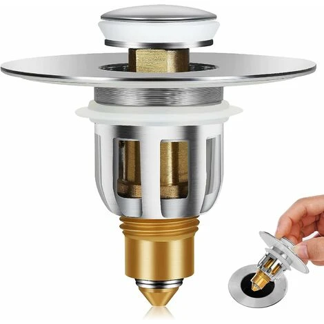 Bonde Popup Bouchon Lavabo En Acier Inoxydable, Flitre De Vidange Anti-Bloqué,Pop Up Bouchon Lavabo Bouchon Baignoire De Vidange D'évier Pour Les Trous De 26mm à 50mm 1 Bonde Popup Bouchon Lavabo En Acier Inoxydable, Flitre De Vidange Anti-Bloqué,Pop Up Bouchon Lavabo Bouchon Baignoire De Vidange D'évier Pour Les Trous De 26mm à 50mm