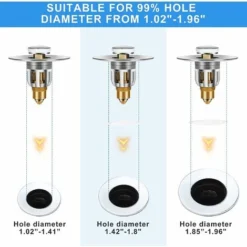 Bonde Popup Bouchon Lavabo En Acier Inoxydable, Flitre De Vidange Anti-Bloqué,Pop Up Bouchon Lavabo Bouchon Baignoire De Vidange D'évier Pour Les Trous De 26mm à 50mm 7 Bonde Popup Bouchon Lavabo En Acier Inoxydable, Flitre De Vidange Anti-Bloqué,Pop Up Bouchon Lavabo Bouchon Baignoire De Vidange D'évier Pour Les Trous De 26mm à 50mm -Promos Gout Cuisine Boutique 47747253 3