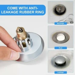 Bonde Popup Bouchon Lavabo En Acier Inoxydable, Flitre De Vidange Anti-Bloqué,Pop Up Bouchon Lavabo Bouchon Baignoire De Vidange D'évier Pour Les Trous De 26mm à 50mm 9 Bonde Popup Bouchon Lavabo En Acier Inoxydable, Flitre De Vidange Anti-Bloqué,Pop Up Bouchon Lavabo Bouchon Baignoire De Vidange D'évier Pour Les Trous De 26mm à 50mm -Promos Gout Cuisine Boutique 47747253 5