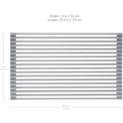 XICHAO Égouttoir à Vaisselle Pliable Silicone Recouvert D'acier Inoxydable 52x33cm -Promos Gout Cuisine Boutique 48407966 5