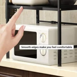 Meuble Rangement Cuisine Longeur Réglable 40 - 60 Cm Étagère Multifonction Pour Micro Ondes Avec 3 Crochets -Promos Gout Cuisine Boutique 49860887 3