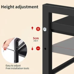 Meuble Rangement Cuisine Longeur Réglable 40 - 60 Cm Étagère Multifonction Pour Micro Ondes Avec 3 Crochets -Promos Gout Cuisine Boutique 49860887 5