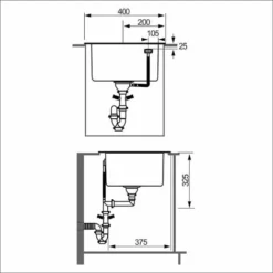 CECIPA Evier Cuisine 1 Bac 40 X 45 X 22 CM - Évier En Acier Inox 3mm Épais Pour Meuble De 40 Cm MIN - Pose À FLEUR De Plan Ou à ENCASTRER, Avec Siphon, Trop-Plein, Distributeur De Savon Non Inclus -Promos Gout Cuisine Boutique 49982189 4
