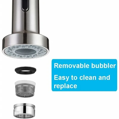 ONECE Robinet De Cuisine Avec Douchette Extractible , Mitigeur D'évier Rotatif à 360°, Robinet Evier 2 Jets Aux Choix, Robinetterie En Acier Inoxydable SS304, Surface Brossé Anti-Empreinte 3 ONECE Robinet De Cuisine Avec Douchette Extractible , Mitigeur D'évier Rotatif à 360°, Robinet Evier 2 Jets Aux Choix, Robinetterie En Acier Inoxydable SS304, Surface Brossé Anti-Empreinte – Image 3