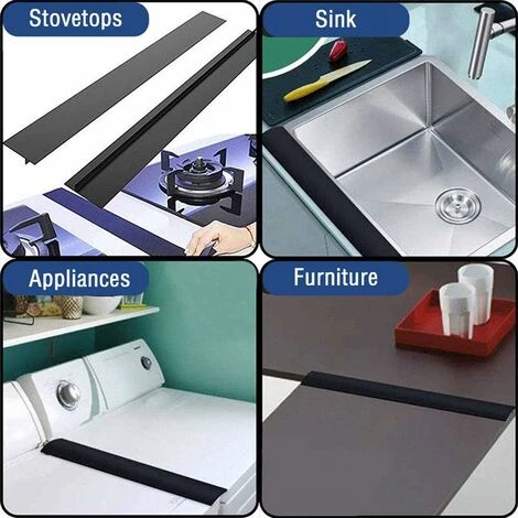 Joint Silicone Gap Cover, Comptoir De Cuisinière Couvertures Gap Cuisine Butée D'écart Résistant à La Chaleur Comptoir Écart De Bandes 21 Pouces Remplisseurs D'espace De Poêle Ensemble De 2 Pack,Starl 2 Joint Silicone Gap Cover, Comptoir De Cuisinière Couvertures Gap Cuisine Butée D'écart Résistant à La Chaleur Comptoir Écart De Bandes 21 Pouces Remplisseurs D'espace De Poêle Ensemble De 2 Pack,Starl – Image 2