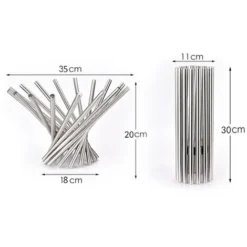 ELLE Corbeille A Fruit En Acier Inoxydable Pliable Argent - Corbeille Fruit Décorative Pour Pommes, Bananes, Oranges Et Pain - Corbeille à Fruits Métal Pour Cuisine Et Décoration De Table