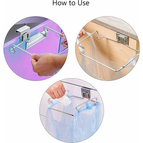 Support Sac à Déchets Pour Cuisine Porte-Sac De Poubelle Pour Porte De Placard Tiroir Armoire Cintre Inoxydable Réutilisable En Maison Chambre Suspension Chiffon Serviette, Fontainebleau 3 Support Sac à Déchets Pour Cuisine Porte-Sac De Poubelle Pour Porte De Placard Tiroir Armoire Cintre Inoxydable Réutilisable En Maison Chambre Suspension Chiffon Serviette, Fontainebleau – Image 3