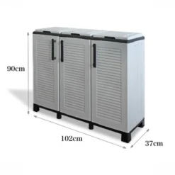 Dmora Armoire Extérieure Ou Interne, Portable 3 Sacs à 3 Portes, 100% Made In Italy, 102x37h90 Cm, Couleur Gris Clair, Avec Emballage Renforcé -Promos Gout Cuisine Boutique 51647113 3