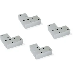 Emuca Pied Pour Meubles Alumix 8, 24, Peint En Aluminium, Plastique, 4 U