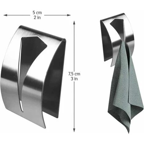 Porte-Serviettes, Porte Torchon Cuisine Accroche Torchon Pour Salle De Bain, Cuisine Et Maiso, Sans Perçage(2 Pièces) 2 Porte-Serviettes, Porte Torchon Cuisine Accroche Torchon Pour Salle De Bain, Cuisine Et Maiso, Sans Perçage(2 Pièces) – Image 2