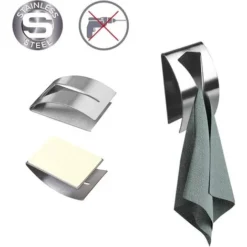 Porte-Serviettes, Porte Torchon Cuisine Accroche Torchon Pour Salle De Bain, Cuisine Et Maiso, Sans Perçage(2 Pièces) 8 Porte-Serviettes, Porte Torchon Cuisine Accroche Torchon Pour Salle De Bain, Cuisine Et Maiso, Sans Perçage(2 Pièces) -Promos Gout Cuisine Boutique 51777517 4