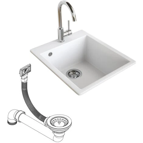 Évier De Cuisine „Venedig“ Blanc En Granit Bergstroem 4 Évier De Cuisine „Venedig“ Blanc En Granit Bergstroem – Image 4