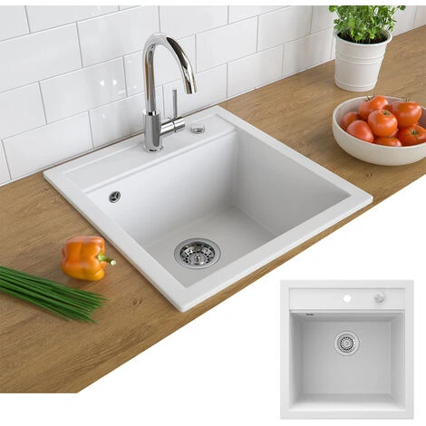 Évier De Cuisine „Tesa“ Blanc En Granit Bergstroem 2 Évier De Cuisine „Tesa“ Blanc En Granit Bergstroem – Image 2