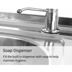 Evier Professionnel /Plonge Sur Pied à Doubles Bacs En Acier Inoxydable Avec Etagère De Rangement Inférieure Et Robinet – Egouttoir à Droite 9 Evier Professionnel /Plonge Sur Pied à Doubles Bacs En Acier Inoxydable Avec Etagère De Rangement Inférieure Et Robinet – Egouttoir à Droite -Promos Gout Cuisine Boutique 52054905 5