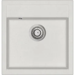 Topdeal évier De Cuisine Granit Seul Lavabo Blanc