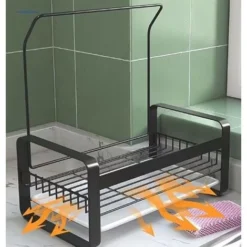 GrooFoo Porte Eponge D'Evier Inoxydable Avec Porte-Serviettes,Panneau Amovible Pour Ranger Brosses à Vaisselle,éponges à Vaisselle Et Liquide Vaisselle – Noir 7 GrooFoo Porte Eponge D'Evier Inoxydable Avec Porte-Serviettes,Panneau Amovible Pour Ranger Brosses à Vaisselle,éponges à Vaisselle Et Liquide Vaisselle – Noir -Promos Gout Cuisine Boutique 52490542 3