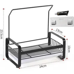 GrooFoo Porte Eponge D'Evier Inoxydable Avec Porte-Serviettes,Panneau Amovible Pour Ranger Brosses à Vaisselle,éponges à Vaisselle Et Liquide Vaisselle – Noir 8 GrooFoo Porte Eponge D'Evier Inoxydable Avec Porte-Serviettes,Panneau Amovible Pour Ranger Brosses à Vaisselle,éponges à Vaisselle Et Liquide Vaisselle – Noir -Promos Gout Cuisine Boutique 52490542 4