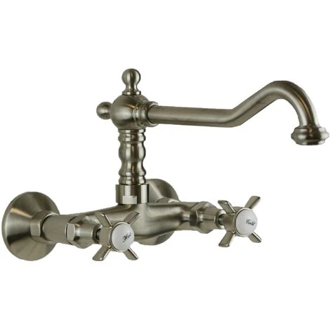 Robinet De Cuisine à Bec Haut Nickel Ancien Gattoni London 1706117NS Nickel Satiné 1 Robinet De Cuisine à Bec Haut Nickel Ancien Gattoni London 1706117NS Nickel Satiné