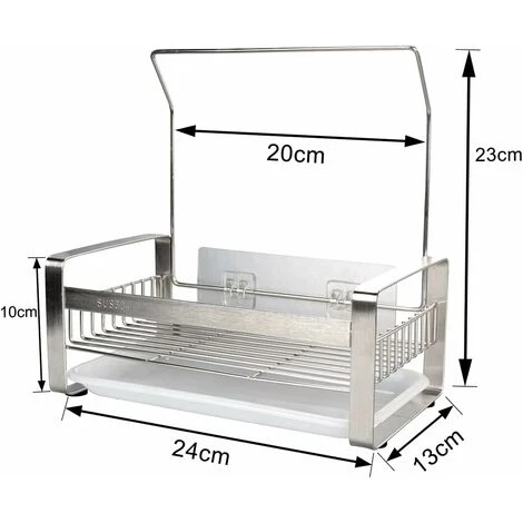 GrooFoo Porte Eponge Pour Evier De Cuisine,Rangement Eponge Evier Cuisine En Acier Inoxydable Adhésif&Comptoir,Organisateur Pour Brosse Vaisselle Lavette Serviette-Argent 3 GrooFoo Porte Eponge Pour Evier De Cuisine,Rangement Eponge Evier Cuisine En Acier Inoxydable Adhésif&Comptoir,Organisateur Pour Brosse Vaisselle Lavette Serviette-Argent – Image 3