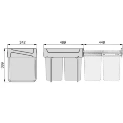 Emuca Poubelles De Recyclage Recycle Pour La Cuisine, 2 X20 L, Fixation Inférieure Et Extraction Manuel, Plastique Gris Antracite, 1 Ut. -Promos Gout Cuisine Boutique 52721907 4
